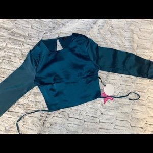 Elegant Teal Crop Top